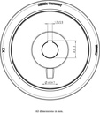 Wheel series 250mm polyurethane on cast iron centre bore 40mm H7 hub length 80mm plain bearing with keyway 12x3.3mm 1600kg - Keyway drawing