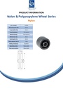 Wheel series 35mm nylon 8mm bore hub length 30mm plain bearing 75kg - Spec sheet