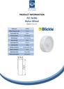 Wheel series 75mm nylon 8mm bore hub length 29.5mm plain bearing 100kg - Spec sheet