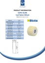 Wheel series 35mm cast nylon 8mm bore hub length 28mm ball bearing 100kg - Spec sheet