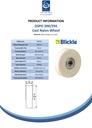 Wheel series 200mm cast nylon 35mm bore hub length 60mm ball bearing 3000kg - Spec sheet