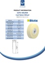 Wheel series 400mm cast nylon 80mm bore hub length 120mm ball bearing 12000kg - Spec sheet
