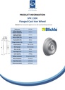 Wheel series 150mm flanged cast iron 20mm bore hub length 52mm ball bearing 1000kg - Spec sheet