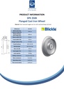 Wheel series 250mm flanged cast iron 30mm bore hub length 70mm ball bearing 2500kg - Spec sheet