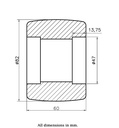 Wheel series 82x60mm roller nylon bearing seat 47x14mm hub length 60mm 650kg - Wheel dimensions