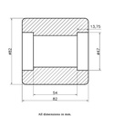 Wheel series 82x82mm roller nylon bearing seat 47x14mm hub length 82mm 800kg - Wheel dimensions