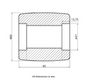 Wheel series 85x90mm roller nylon bearing seat 47x14mm hub length 90mm 900kg - Wheel dimensions