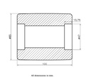 Wheel series 85x100mm plain nylon bearing seat 47x14mm hub length 100mm 950kg - Wheel dimensions