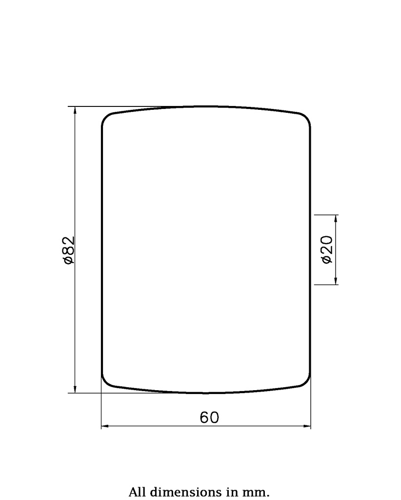 Wheel series 82x60mm roller nylon 20mm bore hub length 60mm ball bearing 650kg - Wheel dimensions