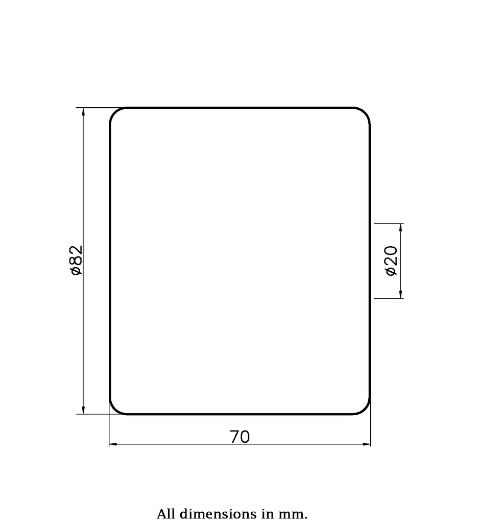 Wheel series 82x70mm roller nylon 20mm bore hub length 70mm ball bearing 700kg - Wheel dimensions