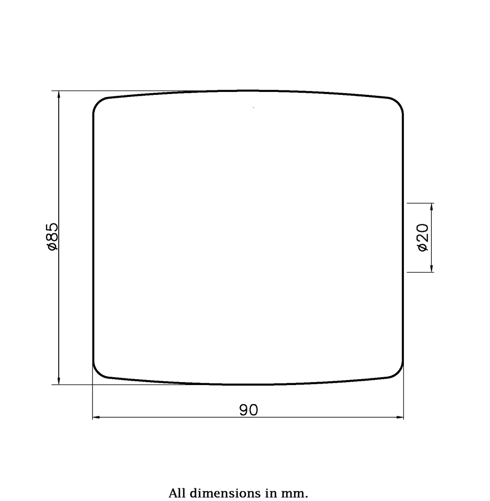Wheel series 85x90mm roller nylon 20mm bore hub length 90mm ball bearing 900kg - Wheel dimensions