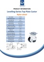 Levelling series HRP-POA 45G 45mm swivel top plate 55x55mm castor with nylon plain bearing wheel 180kg - Spec sheet