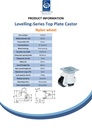Levelling series HRP-POA 50G 50mm swivel top plate 73x73mm castor with nylon plain bearing wheel 250kg - Spec sheet