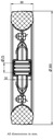 Wheel series 300mm black rubber on pressed steel centre 25mm bore hub length 50mm roller bearing 300kg - Dimensional guide