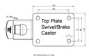 300SS series 160mm stainless steel swivel/brake top plate 140x110mm - Plate drawing