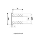 T-Bush 25x12x02mm - Drawing with Dimensions