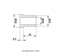 T-Bush 15x10x04.5mm - Drawing with Dimensions