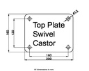 HXP series 3.00x4 swivel top plate 200x160mm - Plate drawing