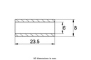 Bush 08x06x23.5mm - Drawing with Dimensions