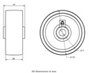 Wheel series 100mm cast iron 15mm bore hub length 48mm plain bearing 450kg - Wheel dimensions