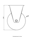 800 series 150mm fixed top plate 135x114mm castor with polyurethane on nylon centre ball bearing wheel 600kg - Castor drawing