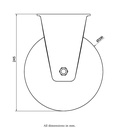 800 series 200mm fixed top plate 135x114mm castor with polyurethane on nylon centre ball bearing wheel 750kg - Castor drawing