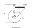 800 series 125mm swivel top plate 135x110mm castor with nylon ball bearing wheel 650kg