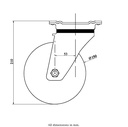 800 series 150mm swivel top plate 135x110mm castor with nylon plain bearing wheel 800kg - Castor drawing