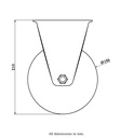 800 series 150mm fixed top plate 135x114mm castor with nylon plain bearing wheel 800kg - Castor drawing