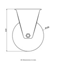 800 series 150mm fixed top plate 135x114mm castor with nylon ball bearing wheel 750kg - Castor drawing