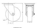 322 series 125mm swivel top plate 106x86mm castor with nylon roller bearing wheel 270kg - Castor drawing