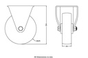 322 series 125mm fixed top plate 105x88mm castor with nylon roller bearing wheel 270kg - Castor drawing