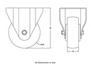 300 series 125mm fixed top plate 146x107mm castor with nylon ball bearing wheel 350kg - Castor drawing