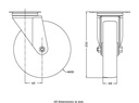 300 series 200mm swivel top plate 140x110mm castor with nylon roller bearing wheel 350kg
