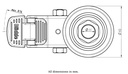 100SS series 75mm stainless steel swivel/brake bolt hole 11mm castor - Bolt hole dimensions