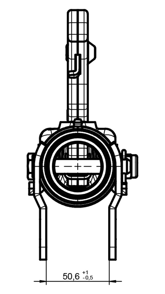 SPP Swivel hitch Rear View Drawing