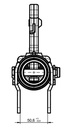 SPP Swivel hitch Rear View Drawing