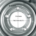 6x12"    5/165.1/114.5 Rim with Dimensions