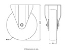 300SS series 200mm stainless steel fixed top plate 138x116mm castor with polyurethane on polypropylene centre stainless steel ball bearing wheel 300kg - Castor dimensions
