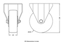 800SS series 100mm stainless steel fixed top plate 100x85mm castor with polyurethane on nylon centre plain bearing wheel 300kg - Castor dimensions