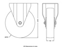 800SS series 200mm stainless steel fixed top plate 140x110mm castor with polyurethane on polypropylene centre stainless steel ball bearing wheel 400kg - Castor dimensions