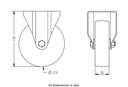 300SS series 125mm stainless steel fixed top plate 100x85mm castor with nylon plain bearing  wheel 150kg - Castor dimensions