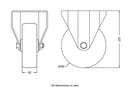 400SS series 100mm stainless steel fixed top plate 100x85mm castor with nylon plain bearing wheel 250kg - Castor dimensions