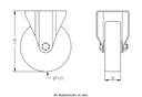 400SS series 125mm stainless steel fixed top plate 100x85mm castor with nylon plain bearing wheel 250kg - Castor dimensions