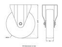 800SS series 200mm stainless steel fixed top plate 140x110mm castor with nylon plain bearing wheel 800kg - Castor dimensions