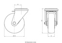 300SS series 100mm stainless steel swivel bolt hole 12mm castor with electrically conductive grey polyurethane on nylon centre additional sealed single ball bearing wheel 130kg - Castor dimensions