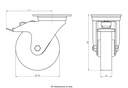 800SS series 160mm stainless steel swivel/brake top plate 140x110mm castor with electrically conductive grey polyurethane on nylon centre stainless steel ball bearing wheel 550kg - Castor dimensions