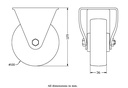322 series 100mm fixed top plate 105x88mm castor with polyurethane on nylon centre roller bearing wheel 200kg - Castor dimensions