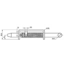 10mm Spring bolt - Zinc Drawing with Dimensions Side View