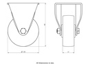 LH series 100mm fixed top plate 100x85mm castor with nylon plain bearing wheel 500kg - Castor dimensions
